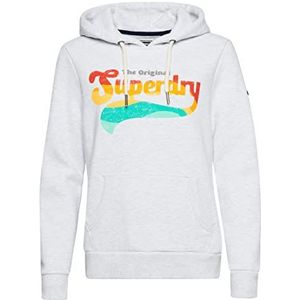 Superdry Vintage Rainbow Hood Sweatshirt voor dames, Ice Marl, 44, Ice Marl