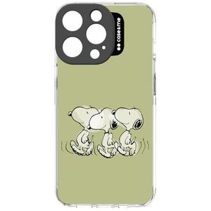 case&me iPhone 14 Pro Max beschermhoes Peanuts iPhone Snoopy hoes, camerabescherming, beschermde knoppen, groen