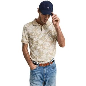 GANT Printed Ss Poloshirt voor heren, Droog zand., 4XL