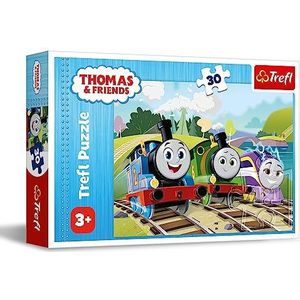 Trefl - Thomas en zijn vrienden, Thomas Happy - Puzzel 30 elementen - Kleurrijke puzzel met stripfiguren, creatief entertainment, leuk voor kinderen vanaf 3 jaar