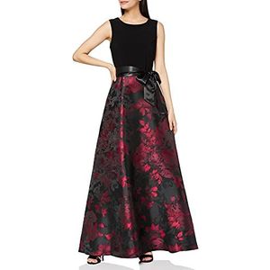 Gina Bacconi dames jacquard cocktailjurk lang, Rood