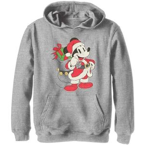 Disney Mickey Mouse Christmas Santa Claus Portrait Boys Hoodie Athletic Heather, Small, Athletic Heather, S, Athletic Heather