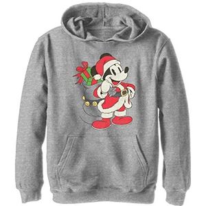 Disney Mickey Mouse Christmas Santa Claus Portrait Boys Hoodie Athletic Heather, Small, Athletic Heather, S, Athletic Heather