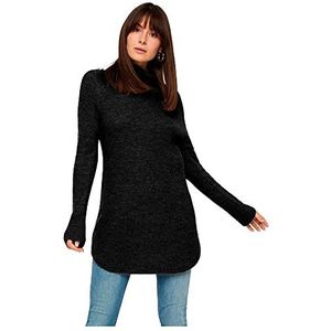 PIECES Pcellen Ls Long Knit Noos Bc Sweater voor dames, zwart.