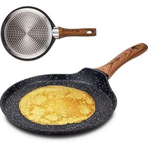 Nava - Pannenkoekenpan 24 cm van aluminium met steenantiaanbaklaag voor een gezonde en vetvrije bereiding