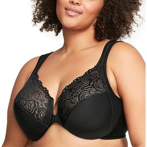 Glamorise Elegance Front Close Underwire Bra Cupbeha voor dames, zwart (zwart)