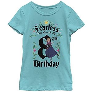 Disney Frozen Anna Fearless On My 8th Birthday Girls T-shirt, Tahitiblauw, Tahitiblauw