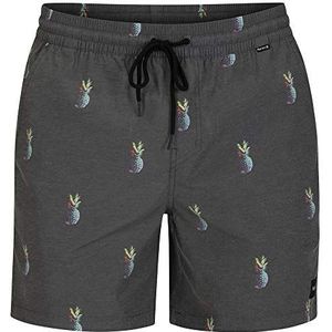 Hurley M Pineapple Volley Bermuda voor heren, zwart.