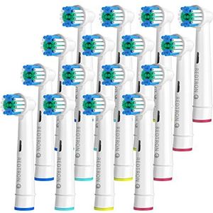 REDTRON Vervangende borstelkoppen voor Oral B (16 stuks), elektrische tandenborstelkoppen voor precisiereiniging Pro1000 Pro3000 Pro5000 Pro7000 en meer
