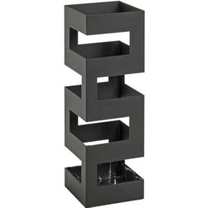 HAKU Möbel parapluhouder zwart, metaal - Afmeting: L 16 cm x H 48 cm x D 16 cm, Stijl: Modern