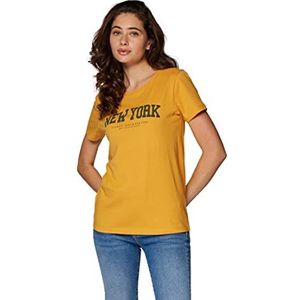Mavi T-shirt imprimé New York pour femme, Jaune doré., XS
