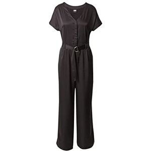 Urban Classics Dames Dames Satijnen Wide Leg Belt Jumpsuit, Zwart, XL, zwart.