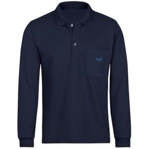 Trigema Poloshirt voor heren met lange mouwen, Navy Blauw