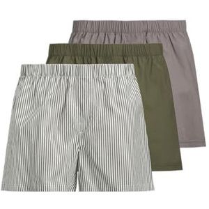 JACK & JONES Jacmilano Woven Boxershorts, 3 stuks, Noos Jacmilano, geweven boxershorts voor heren, 3 stuks, Olijfgroen, XL
