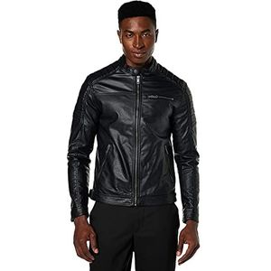 JACK & JONES CORE Imitatieleren Jas JCOROCKY Zwart