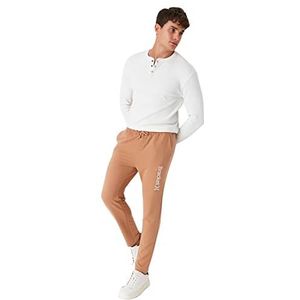 Trendyol Trendyol Heren Plus Size Regular Sweatpants Trainingsbroek Heren (1 stuk), Beige