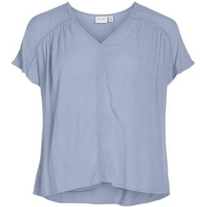 VILA Vieros V-hals S/S Top Vieros V-hals S/S Dames (1 stuk), Kentucky Blue., 38