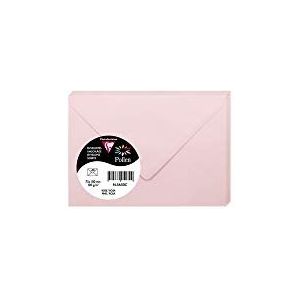 Clairefontaine 5650C – verpakking met 20 enveloppen, met rubber, formaat 7,5 x 10 cm, 120 g/m², kleur: roze, uitnodigingen voor evenementen en brillen, serie pollen, premium papier, glad