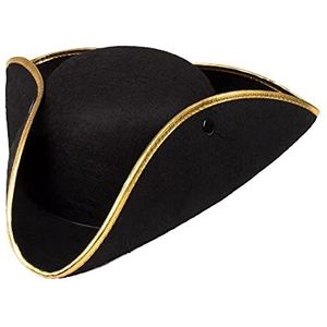 Boland 81933 - Admiral Rachel hoed voor volwassenen, driepuntige piratenhoed, hoofddeksel, kostuum, carnaval, themafeest