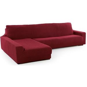 SOFASKINS® Super elastische bankhoes met armleuning lang links, ademende bankhoes, comfortabel en duurzaam, compatibele bankmaat (210-340 cm), bordeauxrood