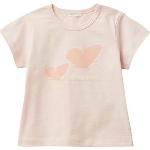United Colors of Benetton T-shirt 3i1xa1051 Uniseks Baby T-shirt (1 stuk), Beige, 74
