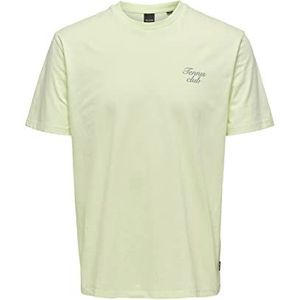 ONLY & SONS Onsfrancis Reg Tennis Club Ss T-shirt voor heren, crème, limoen, L, limoencrème
