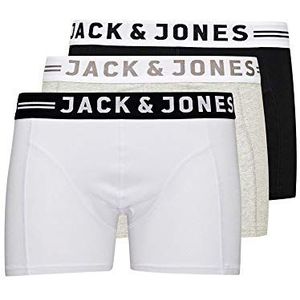 Jack & Jones Boxershorts (3 stuks) heren, 1 zwart, 1 wit, 1 grijs, XXL, 1 zwart, 1 wit, 1 grijs