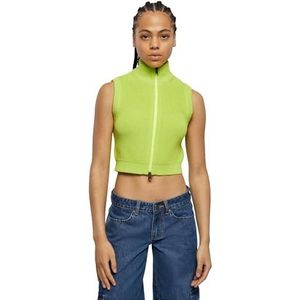 Urban Classics Gilet court en tricot pour femme, Jaune givré, XXL