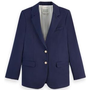 Scotch & Soda Blazer Boyfriend Gabardine Twill, Bleu marine 410, S