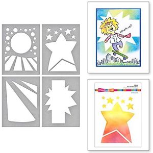 Spellbinders Stampendous Sjablonen Sterren Grijs