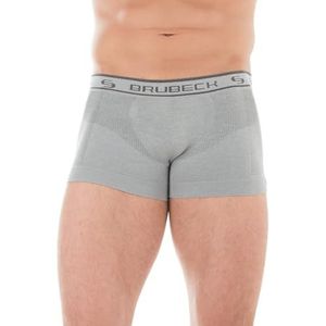 BRUBECK® BX10050 comfortabele katoenen boxershorts voor heren, naadloos, vormvast, ademend, pluisvrij, maat XL, kleur: grijs, grafiet, M, Grafiek.