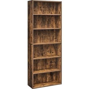 VASAGLE Boekenrek met 5 niveaus, boekenrek met verstelbare opbergplanken, vloerhouder, wit LBC166X01