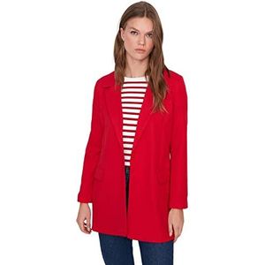 Trendyol Women's Damen Modest Regular Shift Plain Webstoff Jacke Coat, Rouge, 38