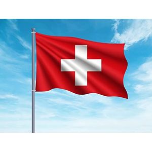 OEDIM Vlag van Zwitserland | 150 x 85 cm | versterkt en siernaden | vlag met 2 metalen ogen, waterdicht