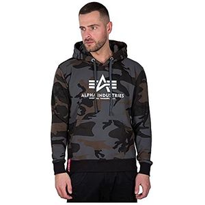 ALPHA INDUSTRIES Basic hoodie voor heren, Zwart - Camouflage