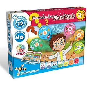 Science4you Ontdek de 5 zintuigen – wetenschappelijke set voor kinderen met 19 ervaringen – educatief speelgoed en sensorische spelletjes voor kinderen van 4 jaar en cadeaus voor kinderen en meisjes