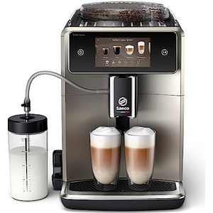 Saeco Xelsis Deluxe koffiezetapparaat - wifi-connectiviteit, 22 koffiespecialiteiten - 5"" intuïtief touchscreen - 8 gebruikersprofielen, zwarte keramische molen (SM8782/30)