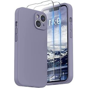Atiyoo Étui pour iPhone 14 Plus - Liquid Silicone Dustproof - Anti-chocs - 6,7"" - iPhone 14 Plus - Avec doublure en microfibre anti-rayures - Gris lavande