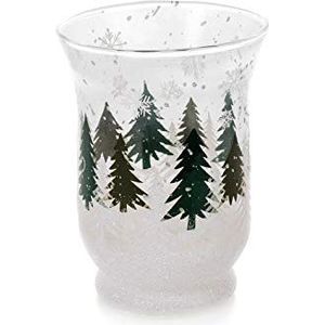 EUROCINSA 6 glazen vazen met kerstmotieven 11 x 15 cm 1 set wit, één maat