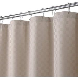 Extra lang douchegordijn van dik polyester, 190 g/m², voor badkamer, taupe, 180 x 240 cm