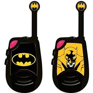 Lexibook Batman - Digitale walkietalkies, bereik 2 km, verlichte morse-functie, riemclip, werkt op batterijen, zwart/geel, TW25BAT
