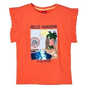 Reversible Pailletten T-shirt voor meisjes, oranje, 104, Oranje