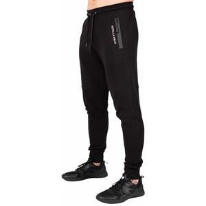 Gorilla Wear Newark Pants, zwart, bodybuilding, fitness, sport, comfortabele joggingbroek, katoen, polyester, heren, jongens, logo, alledaagse broek, zwart.