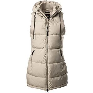 G.I.G.A. DX Gewatteerd damesvest van dons met capuchon, lichtbeige, 42, Lichtbeige