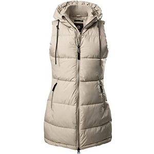 G.I.G.A. DX Women's Quilted Functional Vest in Down Look with Hood, beige clair, 44
