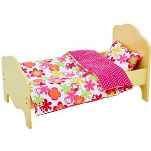 Olivia's Little World Kleine prinses Poppenbed 45 cm Geel en Linnen Zomerbloem TD-11929-1J