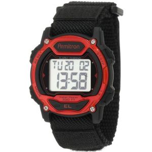 Armitron 45/7004 Sporthorloge voor heren met digitale chronograaf en nylon armband, Rood, informeel