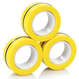 DAM. Magnetische Fidget Rings Magnetische Ringen Anti-Stress Speelgoed Angst Concentratie Kleur: Geel