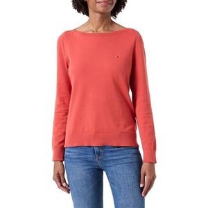 Tommy Hilfiger Co Jersey Stitch Boat-nk Sweater Damestrui, Terra Red