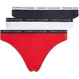 Tommy Hilfiger Bikini 3P bikini-ondergoed voor dames, 3 stuks, Woestijnblauw/wit/primair rood